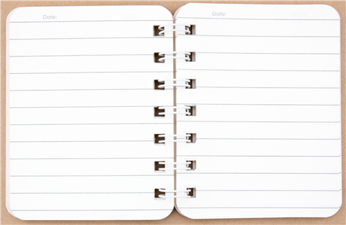 petit carnet vert avocat couverture �toiles nuages papier lign� reliure � anneaux A7 2