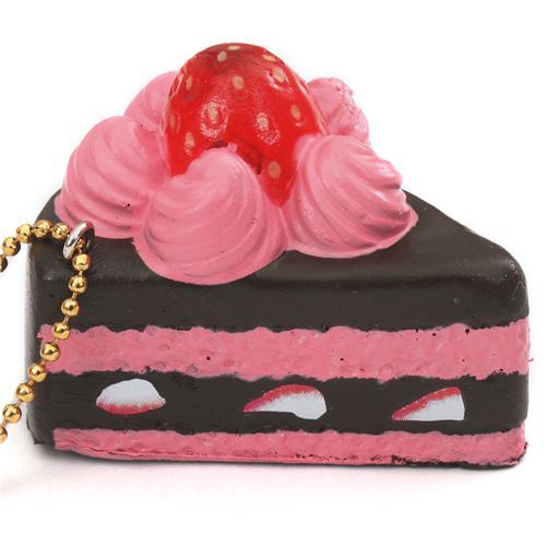 Colgante blando Cafe de N Squishy para m�vil porci�n pastel chocolate nata rosa fresa 2