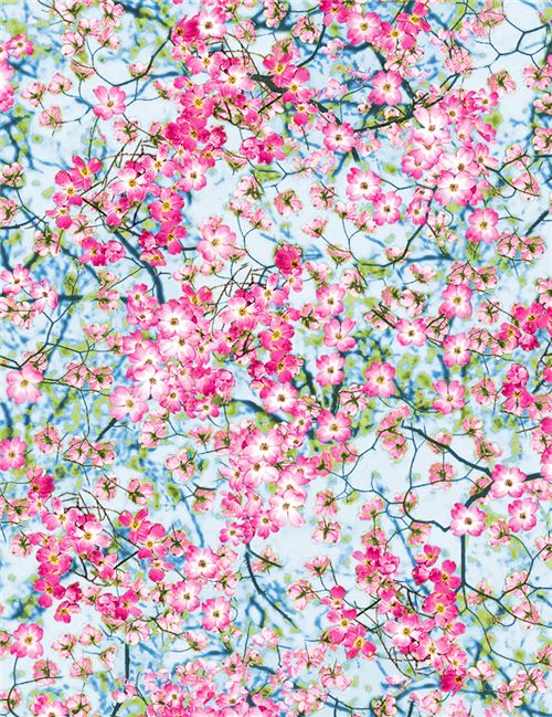 Remnant (45 x 112 cm) - small pink flower fabric by Timeless Treasures 2