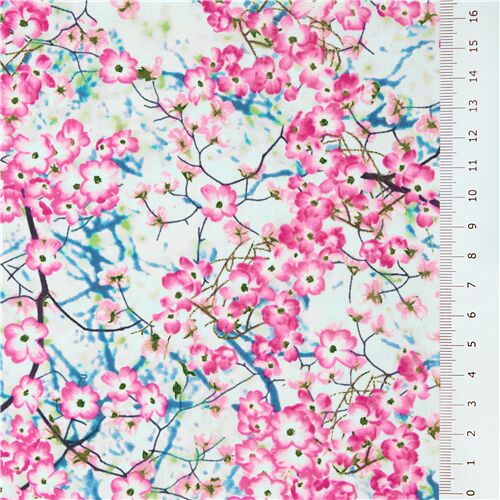 Remnant (45 x 112 cm) - small pink flower fabric by Timeless Treasures 3