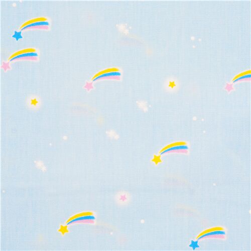 Colourful Pastel Shooting Stars Fabric