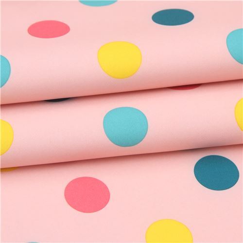 Remnant (42 x 145 cm) - softshell polka dot fabric in peach 4