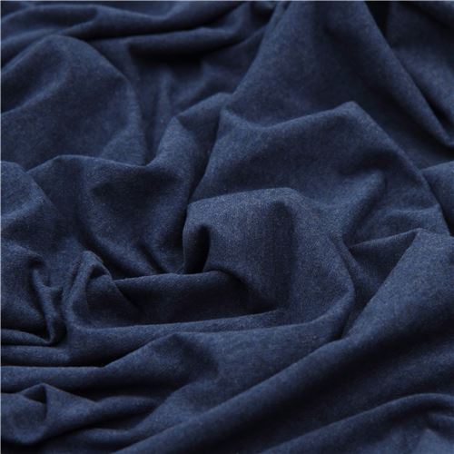 tessuto blu scuro tinta unita Navy Robert Kaufman Laguna Jersey maglina Tessuto