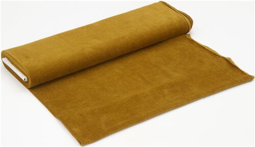 Remnant (31 x 147 cm) - solid dark chartreuse Avalana Velour Corduroy knit fabric by Stof Fabrics 4