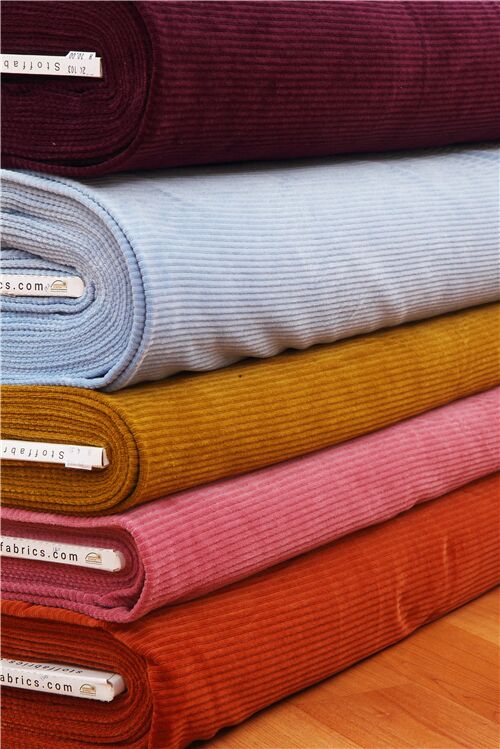 Remnant (31 x 147 cm) - solid dark chartreuse Avalana Velour Corduroy knit fabric by Stof Fabrics 5