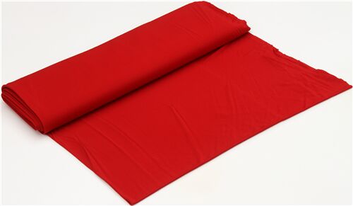 Remnant (49 x 153 cm) - solid red rayon knit fabric by Robert Kaufman 4