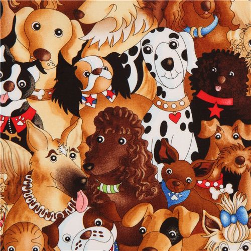 Tela con perros apretujados de Timeless Treasures de EEUU Tela