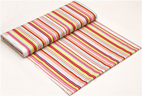 striped designer fabric with many colourful stripes 3