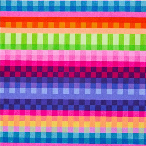 Super bunter 8-Bit-Stil Streifen US-Baumwollstoff Stoff
