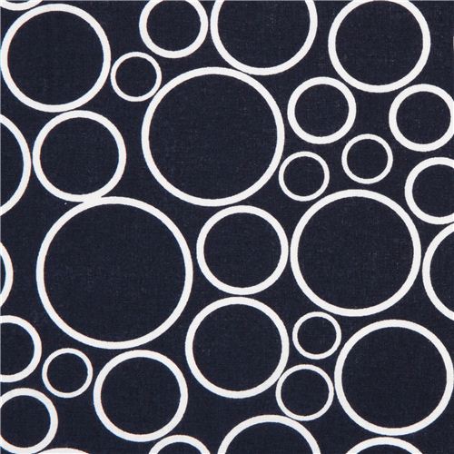 Tissu Robert Kaufman super large bleu marine motif cercles Tissu