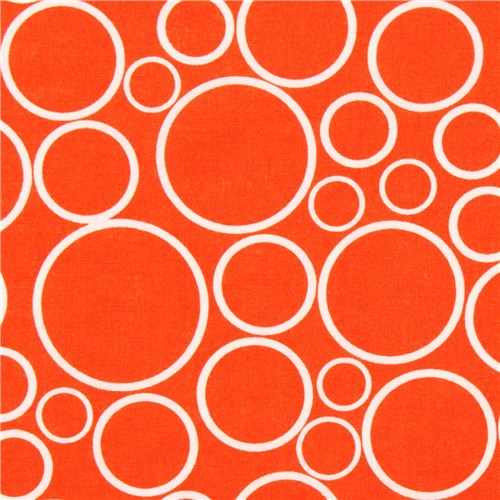 Tissu Robert Kaufman super large orange, motif de cercles Tissu
