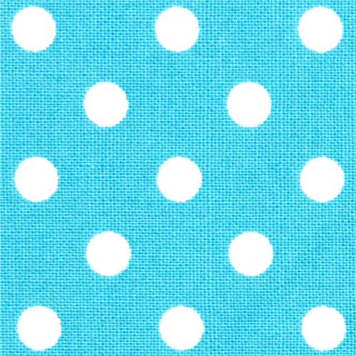 türkiserl Michael Miller Stoff kleine weiße Polka Punkte 1