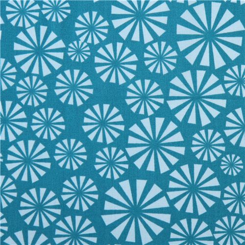 teal circle animal birch organic fabric Urchin Forest Fabric