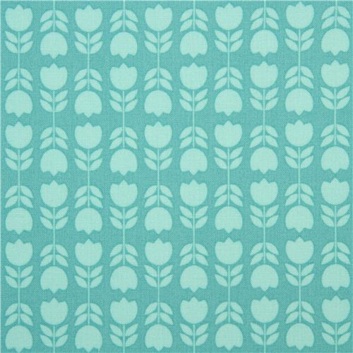teal mini tulips fabric par Michael Miller from the USA 2