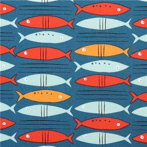 Tela verdiazul monaluna orgánica peces azul verdoso go fish Tela