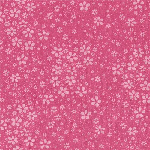 tiny white flowers pink cotton fabric by Michael Miller Fabric