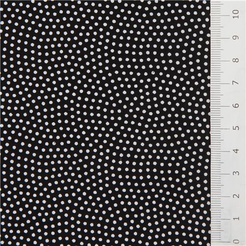 Remnant (25 x 112 cm) - tiny white polka dot fabric by Timeless Treasures in black 4