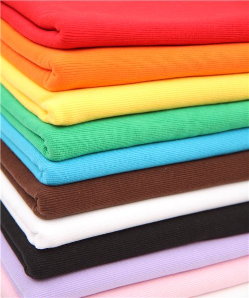Stoffrest 40 cm - Blauer gerippter schlauchf�rmiger Baumwollstoff 3