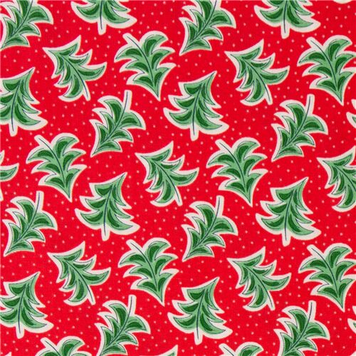 tumbling trees holiday fabric in red by Liberty Fabrics Fabric