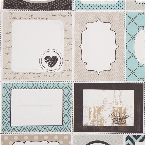 türkiser Riley Blake Patchwork Etiketten Stoff USA Stoff