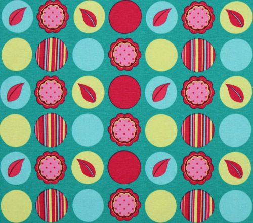 türkiser Michael Miller Mod Dots Interlock Jersey Stoff 2
