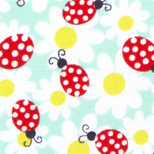 turquoise Michael Miller fabric daisy lady birds 1