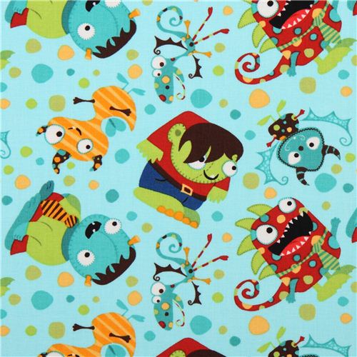 trkiser Party Monster Stoff Camelot Monster Mash Stoff