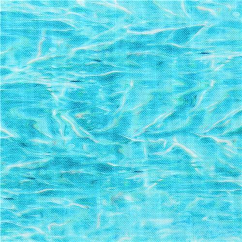 turquoise Robert Kaufman fabric water Picture This Digital Print Fabric
