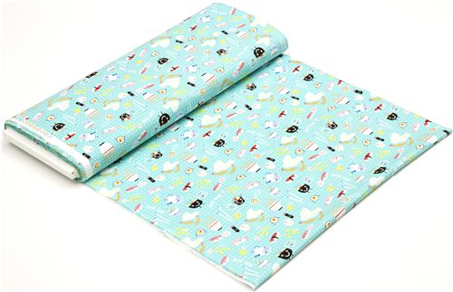 turquoise Sushi fabric Japanese food by Timeless Treasures 3