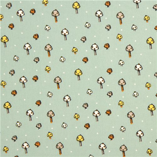 turquoise birch mushroom organic fabric from the USA 2
