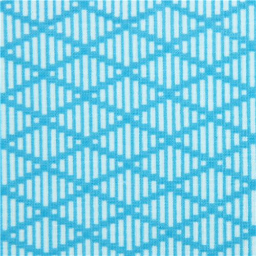 turquoise diamond pattern Michael Miller interlock fabric Fabric