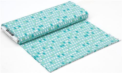 Tissu Ink & Arrow turquoise avec des petits sapins de Noël 4