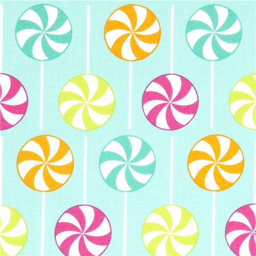 turquoise fabric with lolly by Robert Kaufman 1