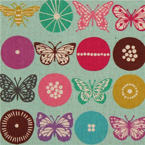 Tessuto Laminato echino insect insetti turchese Tessuto
