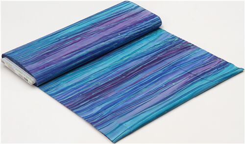 Remnant (45 x 112 cm) - turquoise purple Robert Kaufman batik stripe fabric 4