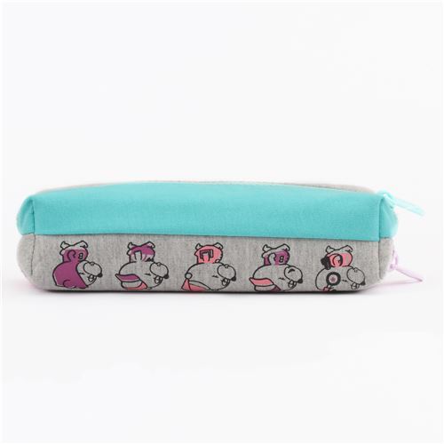 turquoise purple grey double zip animal pencil case by Mind Wave 2