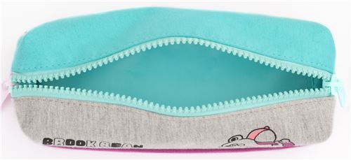turquoise purple grey double zip animal pencil case by Mind Wave 3