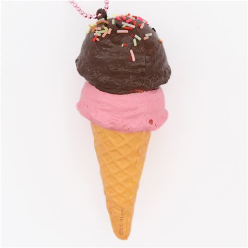 two layer pink brown sprinkles ice cream squishy Cafe de N  2