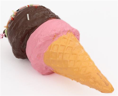 two layer pink brown sprinkles ice cream squishy Cafe de N  4