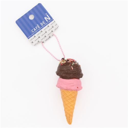 two layer pink brown sprinkles ice cream squishy Cafe de N  5