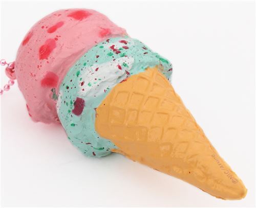 two layer pink green-white ice cream squishy Cafe de N  5