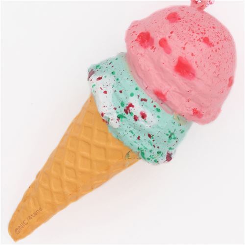 two layer pink green-white ice cream squishy Cafe de N