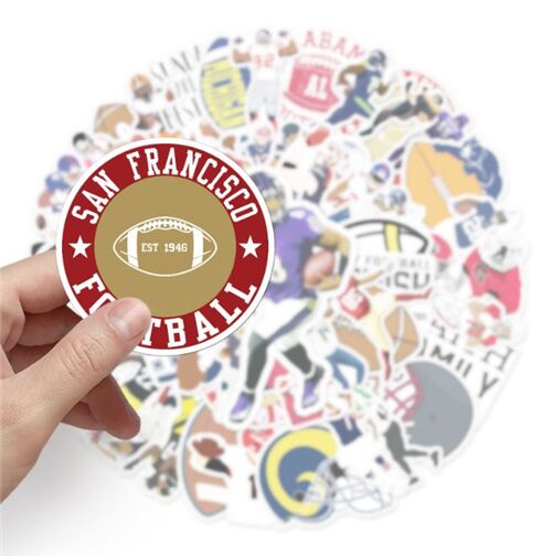 unique american football designs sports 50 diecut sticker pack 2