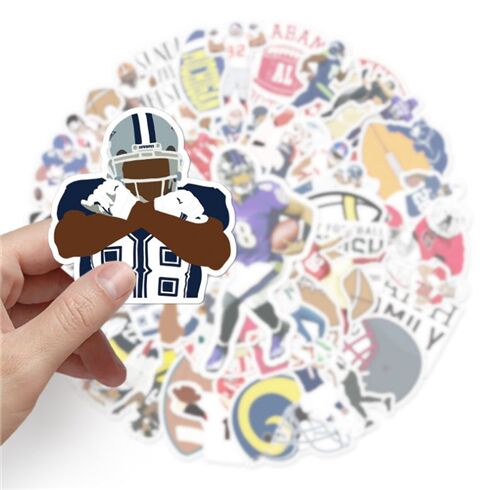 unique american football designs sports 50 diecut sticker pack 3