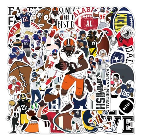 unique american football designs sports 50 diecut sticker pack 4