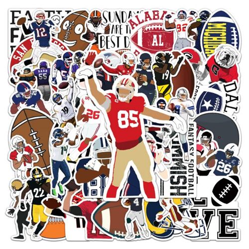 unique american football designs sports 50 diecut sticker pack 5