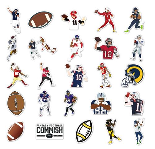 unique american football designs sports 50 diecut sticker pack 7