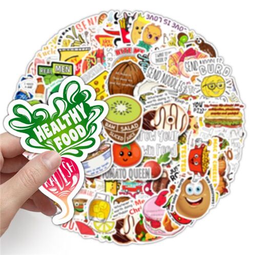 dise�os de pegatinas �nicas comida troquelada paquete de 50 comida saludable queso 3