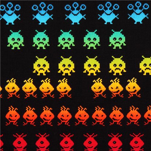 Tela videojuego marcianos Timeless Treasures Pocket Arcade Tela
