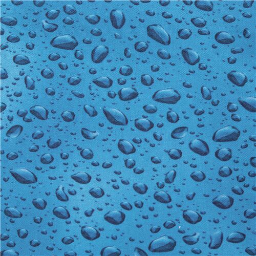 Tissu bleu ciel Quilting Treasures avec des gouttelettes d'eau, effet pluvieux Tissu
